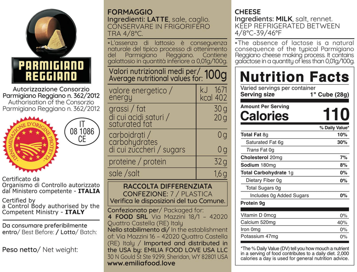Parmigiano Reggiano PDO 72 months